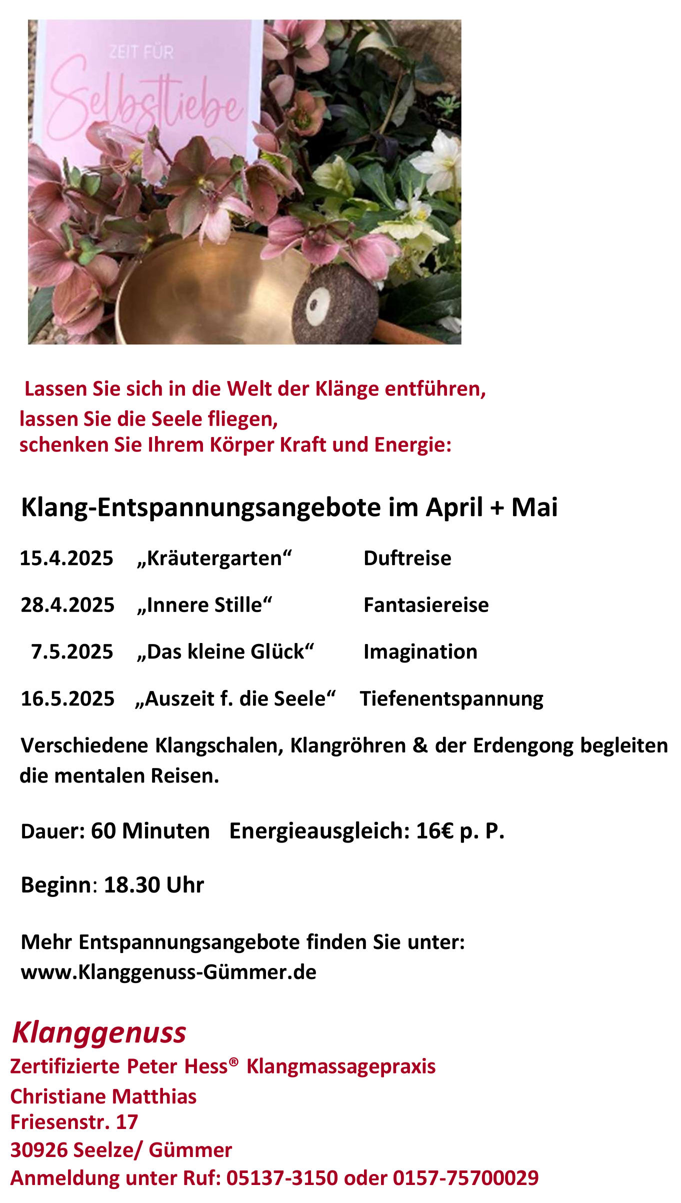 Angebot im April und Mai 2025